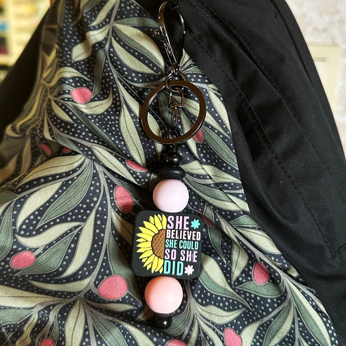 Pärlbar nyckelring, svart