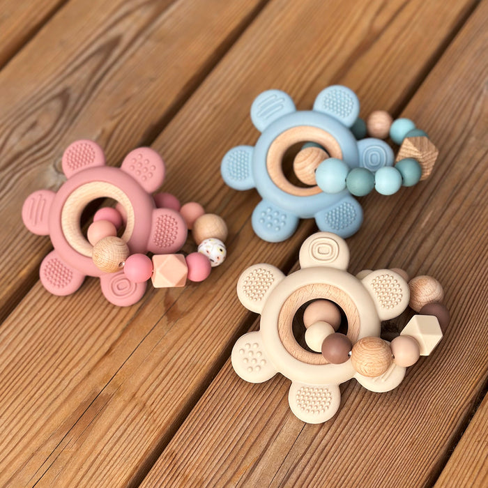 Bitring av silikon och trä, blomma