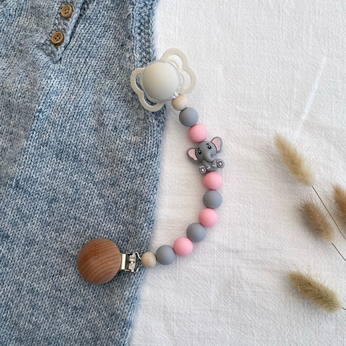 Motif bead in silicone, 3D elephant