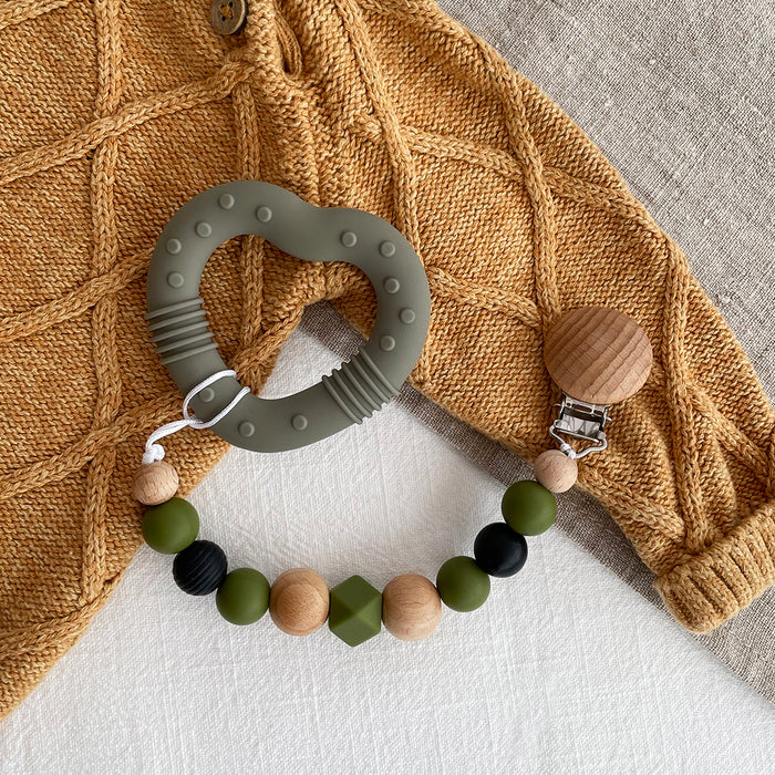 Räfflad silikonpärla, svart, 15mm