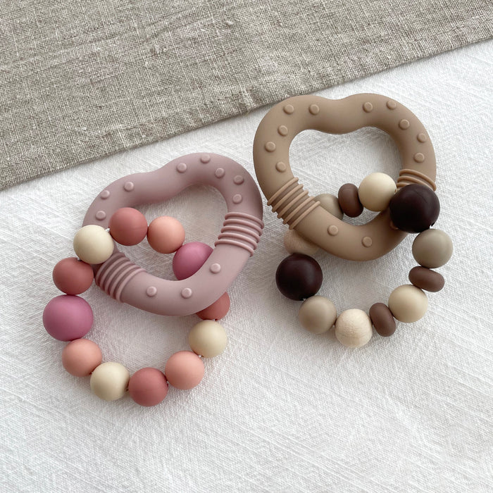 Silikonpärlor, greige, 15mm