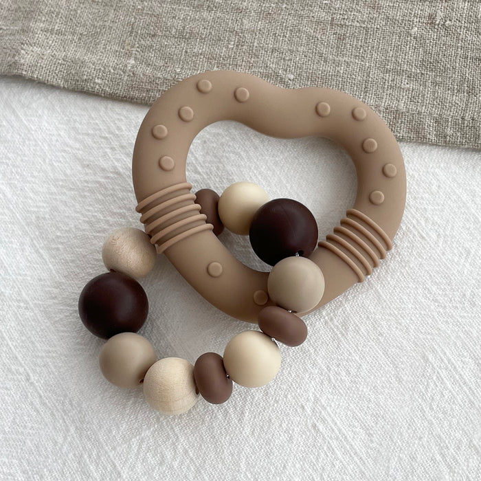 Silikonpärlor, chokladbrun, 19mm