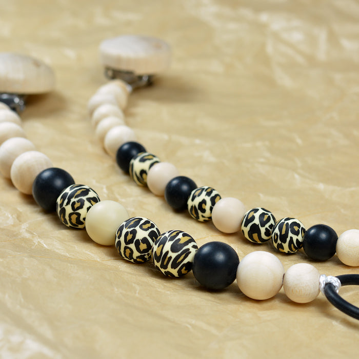 Silicone beads, leopard, 15mm