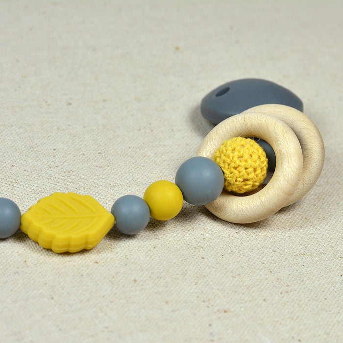 Silicone beads, dark grey, 15mm