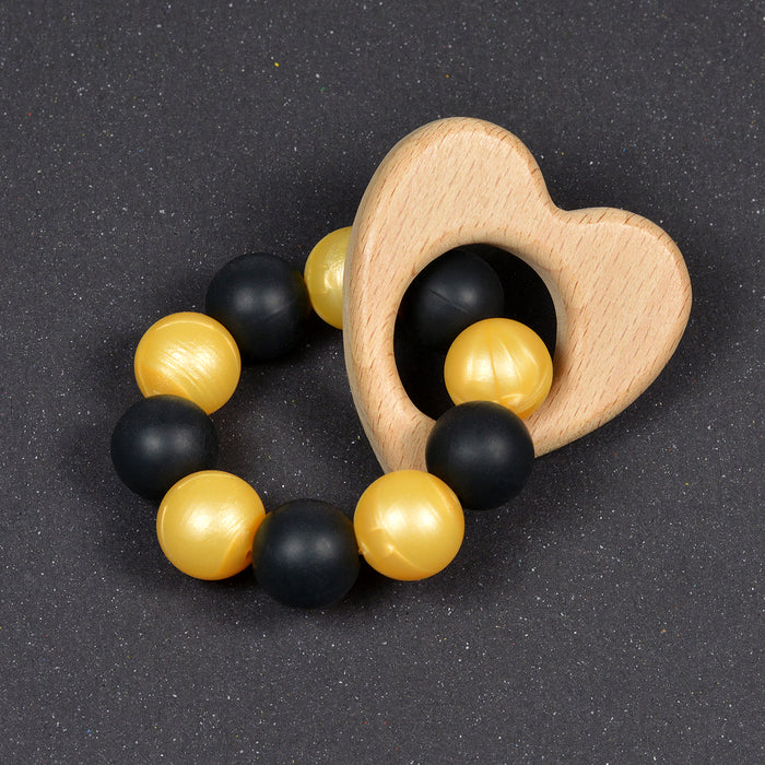Silicone beads, black, 15mm