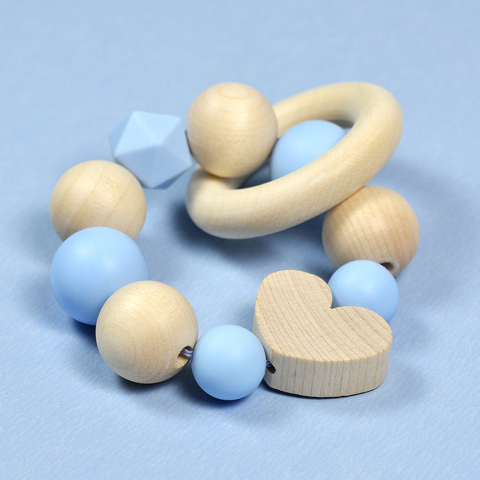 Silicone beads, light blue, 15mm