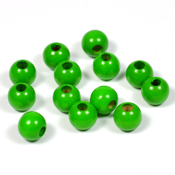 Wooden beads, 8mm, green, 60pcs