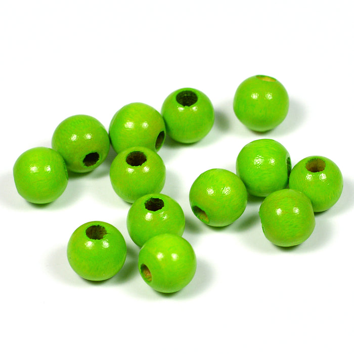 Wooden beads, 8mm, light green, 60pcs
