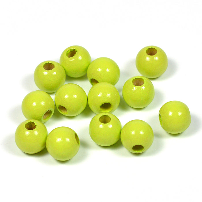 Wooden beads, 8mm, lime, 60pcs
