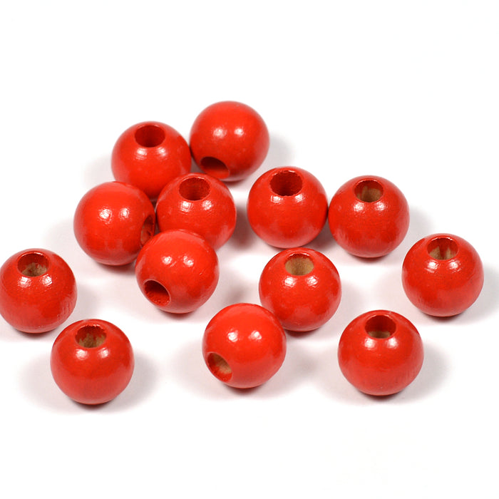 Wooden beads, 8mm, red, 60pcs