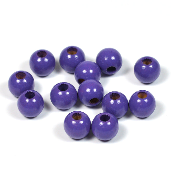 Wooden beads, 8mm, purple, 60pcs
