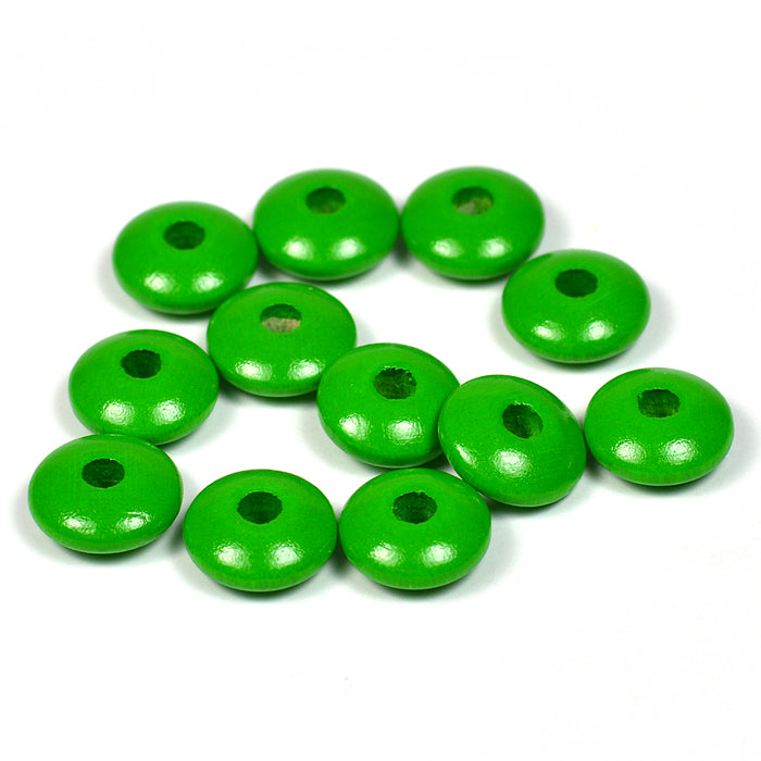 Wooden lenses, green, 50 pcs