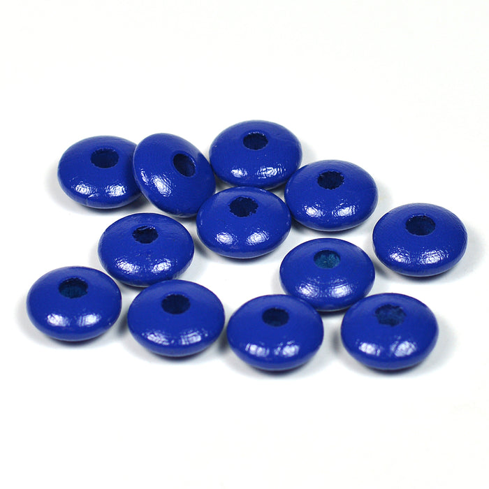 Wooden lenses, dark blue, 50 pcs