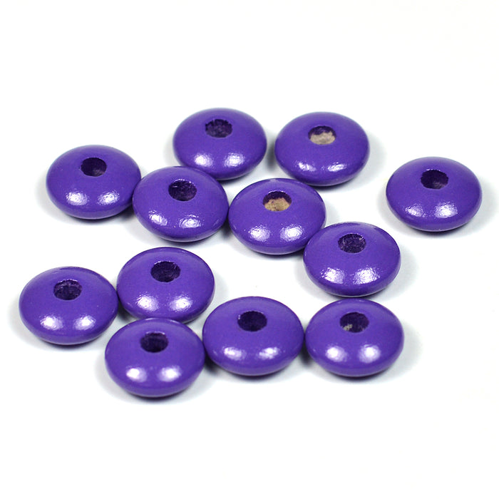 Wooden lenses, purple, 50 pcs