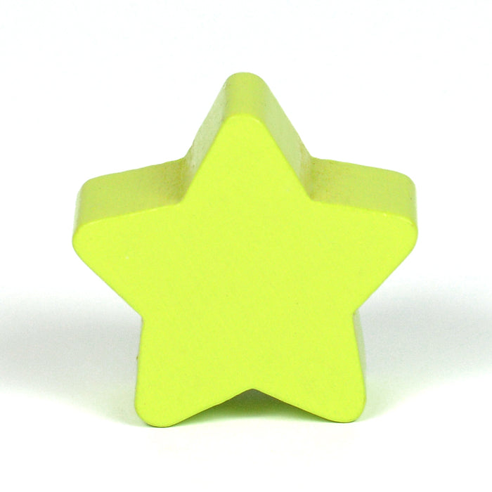 Motif bead in wood, star, 1pc