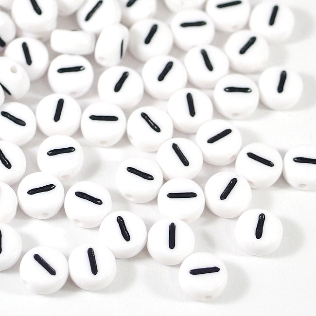 Number beads, white, 0-9