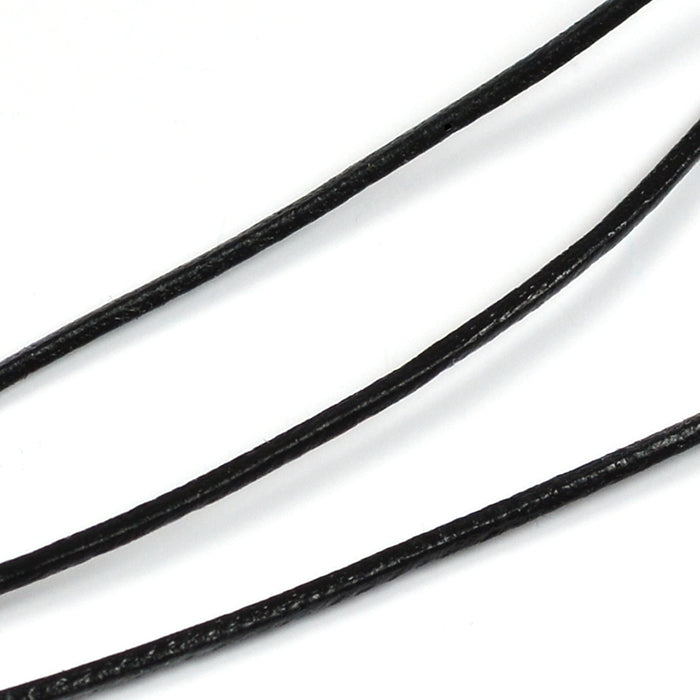 Leather cord, black, 1mm
