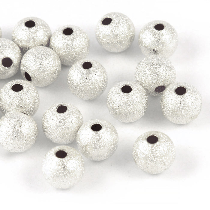 Stardust beads, 8mm, silver