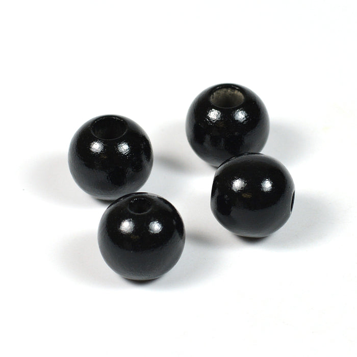 Safety beads, 12mm, black, 6 pcs