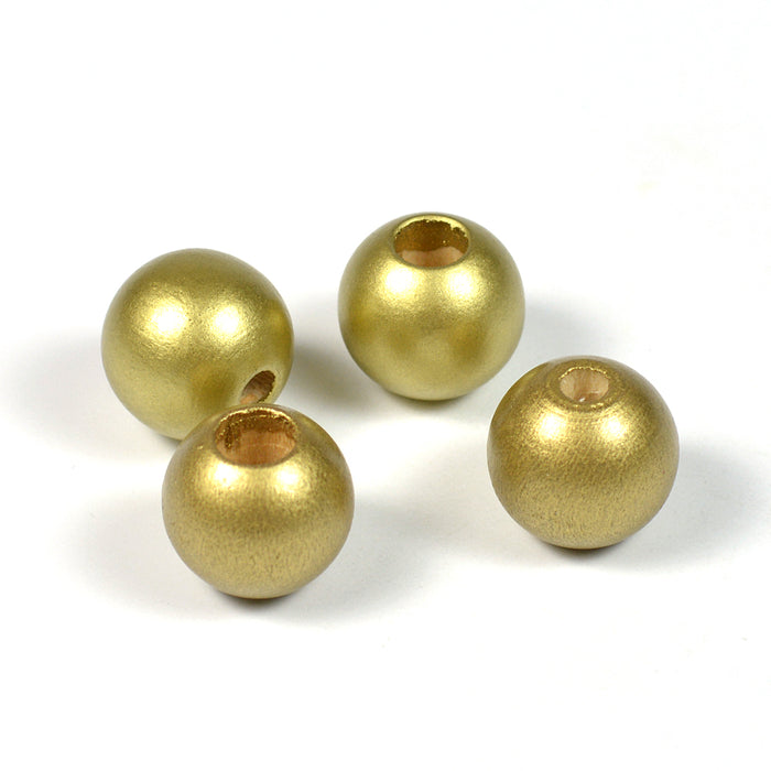 Safety beads, 12mm, gold, 6pcs