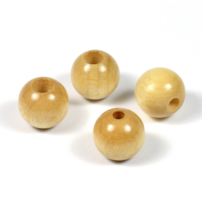Safety beads, 12mm, natural, 6pcs