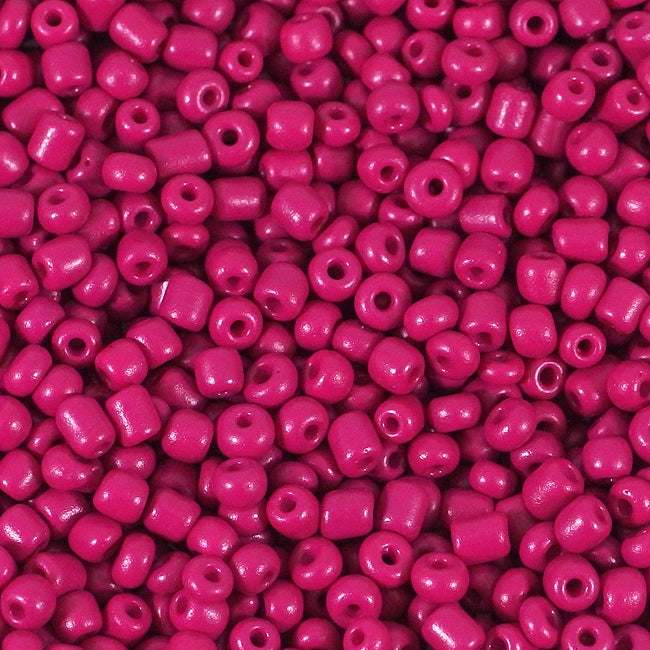 Seed Beads, 4mm, opaque fuchsia