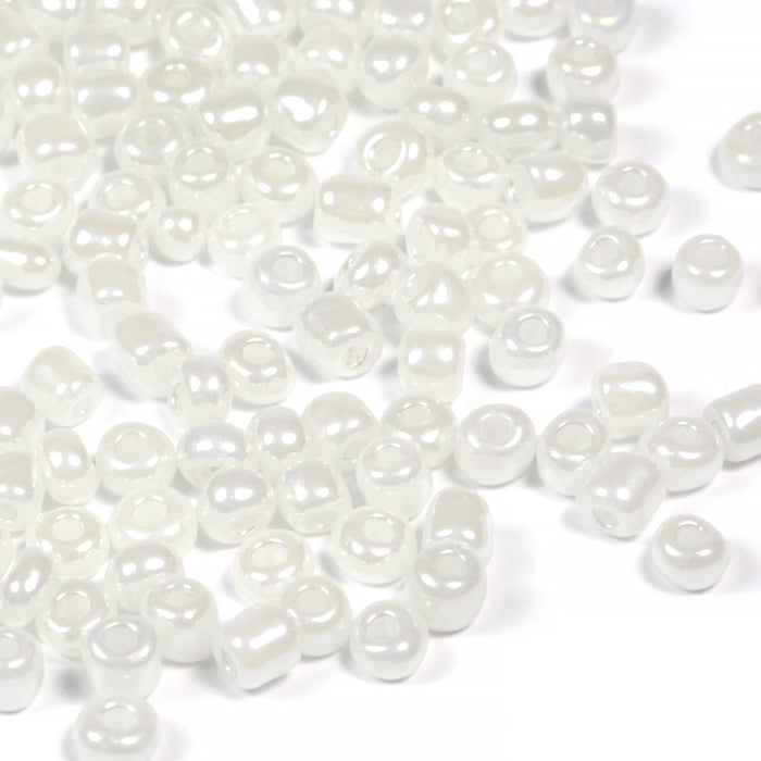 Seed Beads, 4mm, ceylon vit, 30g
