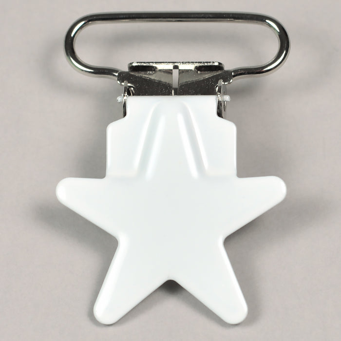 Metal clip, star, white