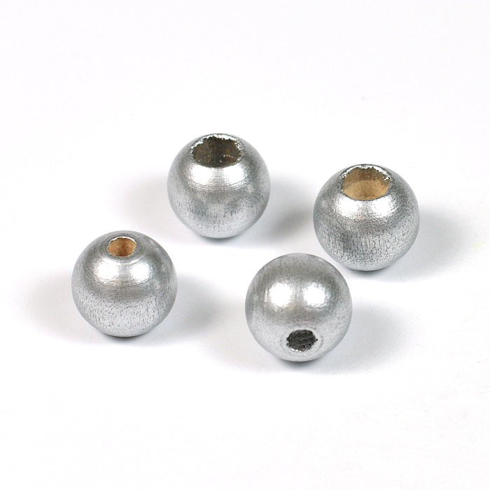 Sikkerhetsperler, 10 mm, sølv, 6 stk