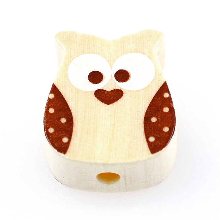 Motif bead in wood, owl