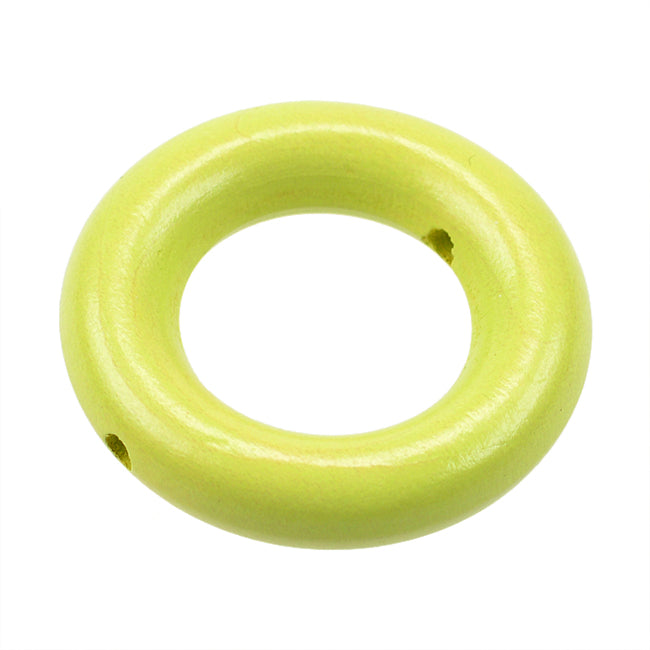 Small wooden ring with holes, lime