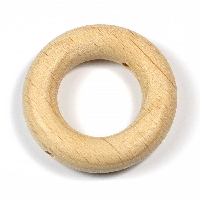 Small wooden ring with holes, untreated