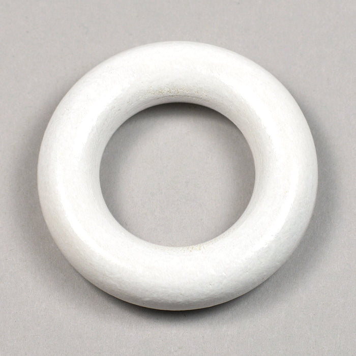 Small wooden ring without holes, white