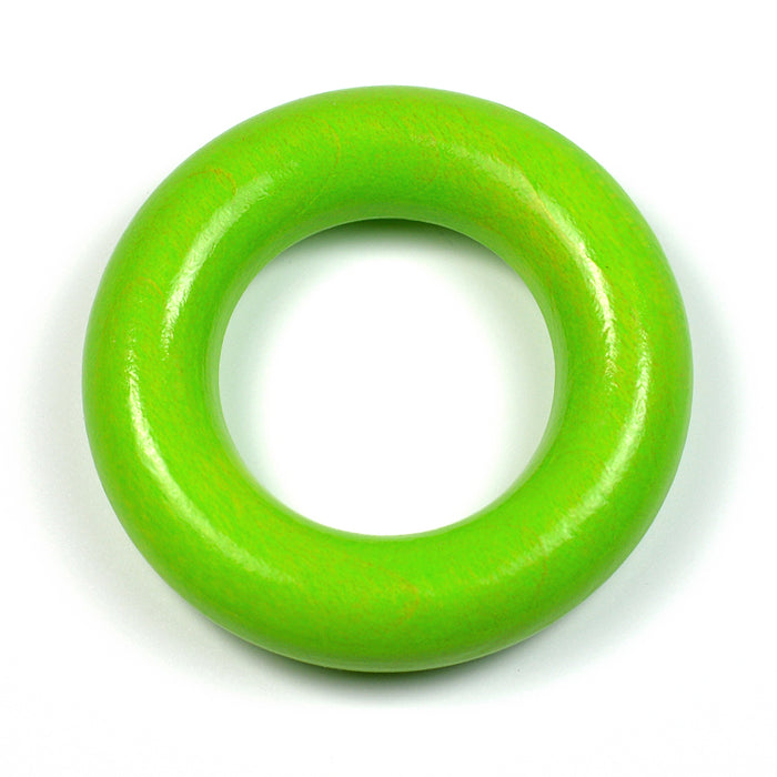 Small wooden ring without holes, light green