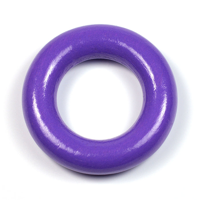 Small wooden ring without holes, purple