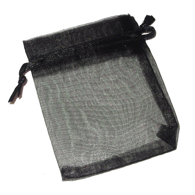 Organza bag, black, 7x9cm