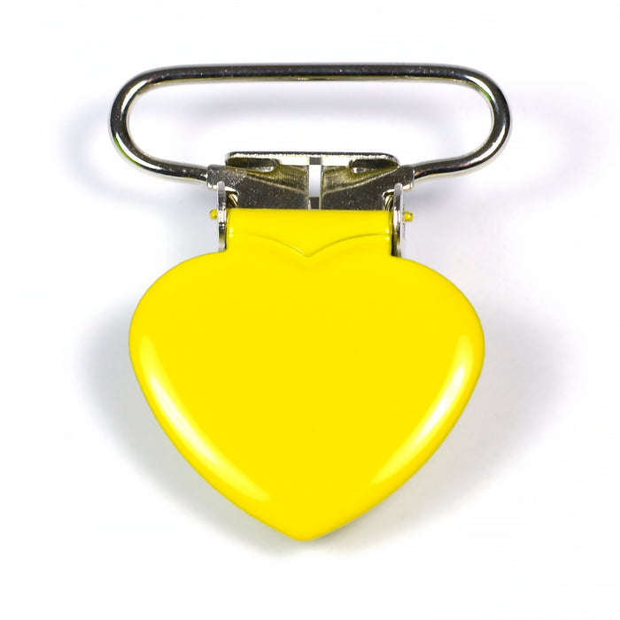 Metal clip, heart, yellow