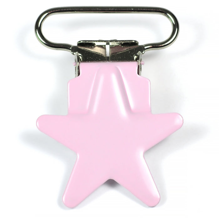 Metal clip, star, light pink