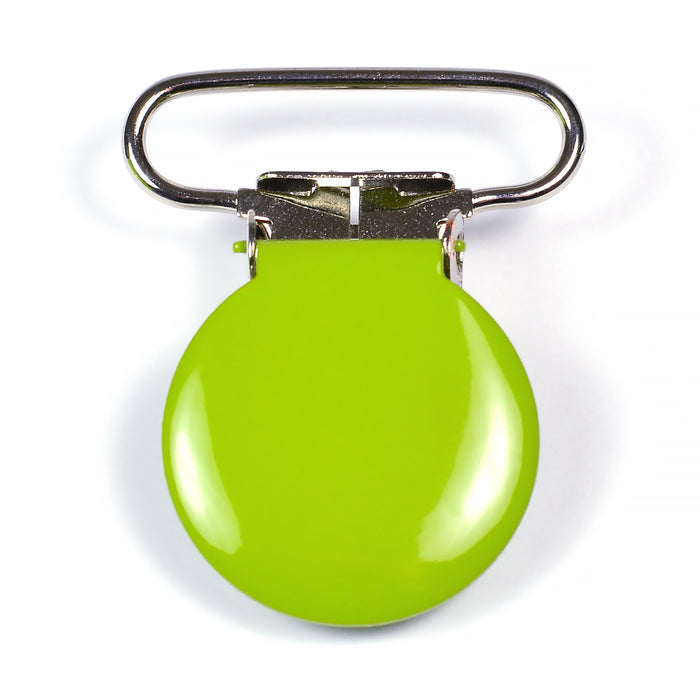 Metal clip, round, light green