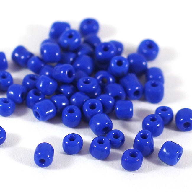 Seed Beads, 4mm, opak marinblå