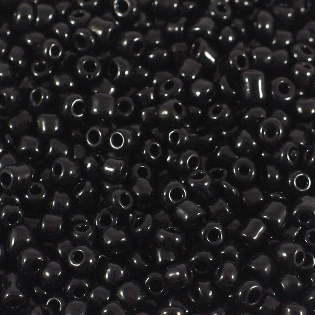 Seed Beads, 4mm, opak svart