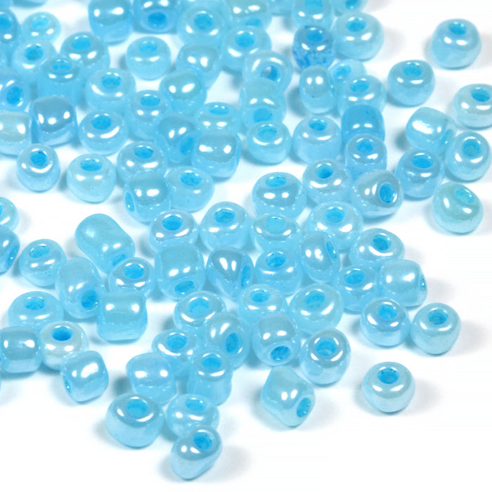 Seed Beads, 4mm, ceylon ljusblå, 30g