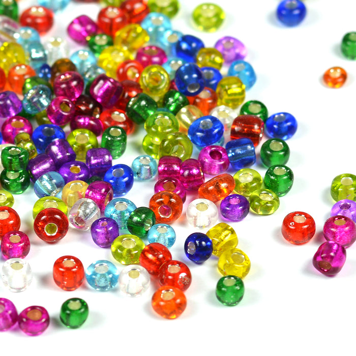 Seed Beads, 4mm, silverlined mix