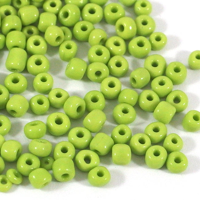 Seed Beads, 4mm, opaque light green