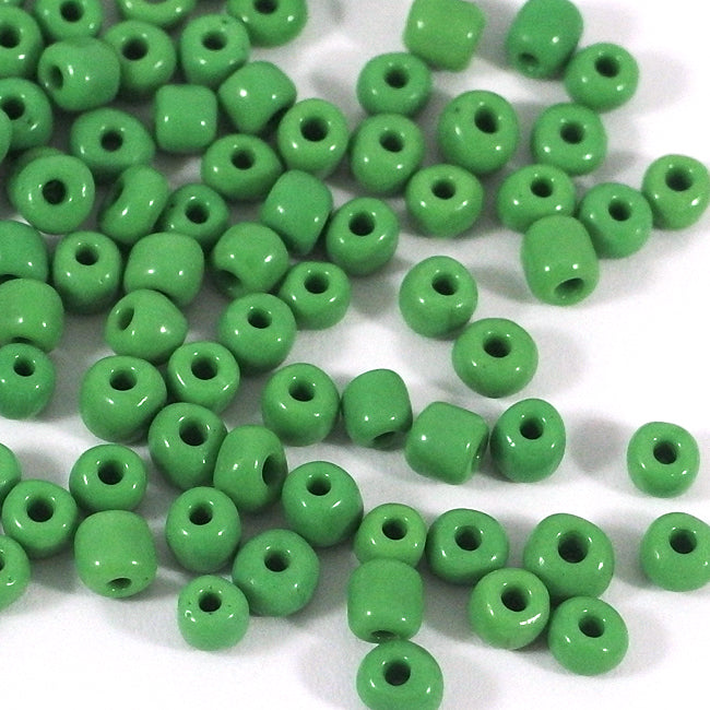 Seed Beads, 4mm, opaque green