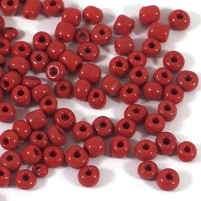 Seed Beads, 4mm, opaque maroon red