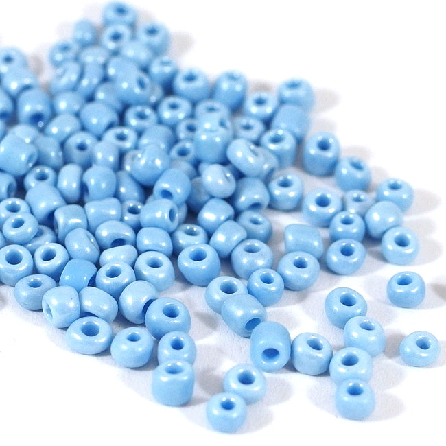 Seed Beads, 4mm, opaque light blue