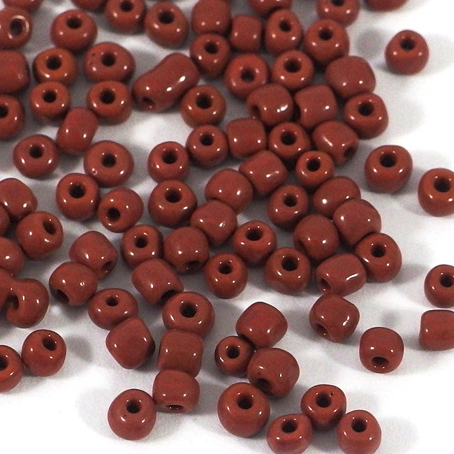 Seed Beads, 4mm, opaque brown, 30g