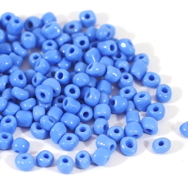 Seed Beads, 4mm, opaque grain blue, 30g