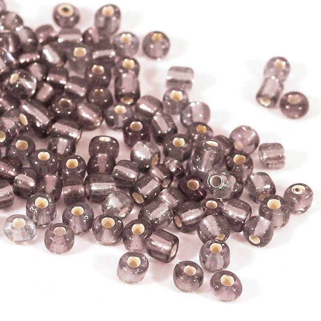 Seed Beads, 4mm, silverlined rose blush, 30g